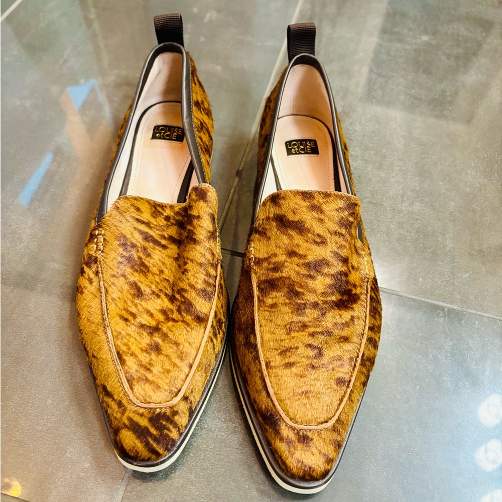 LOUISE et CIE real cowhide fur loafers